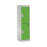 Spectrum School Locker 1235x300x450mm - 2 Compartments - Sublime Lime