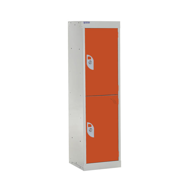 Spectrum School Locker 1235x300x300mm - 2 Compartments - Tangelo Orange