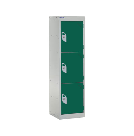 Spectrum School Locker 1235x300x300mm - 3 Compartments - Guava Green