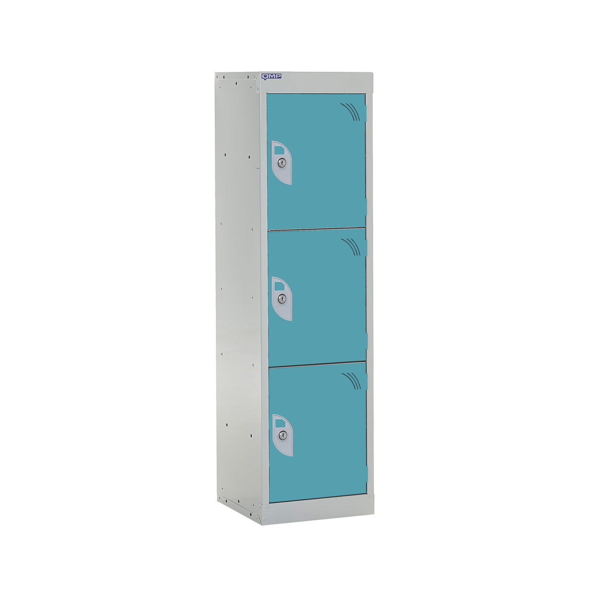 Spectrum School Locker 1235x300x300mm - 3 Compartments - Lagoon Blue