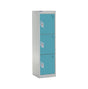 Spectrum School Locker 1235x300x450mm - 3 Compartments - Lagoon Blue