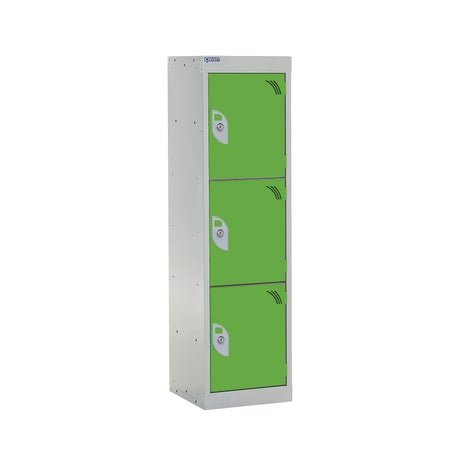 Spectrum School Locker 1235x300x450mm - 3 Compartments - Sublime Lime
