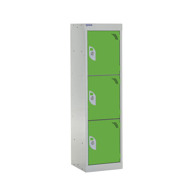 Spectrum School Locker 1235x300x450mm - 3 Compartments - Sublime Lime