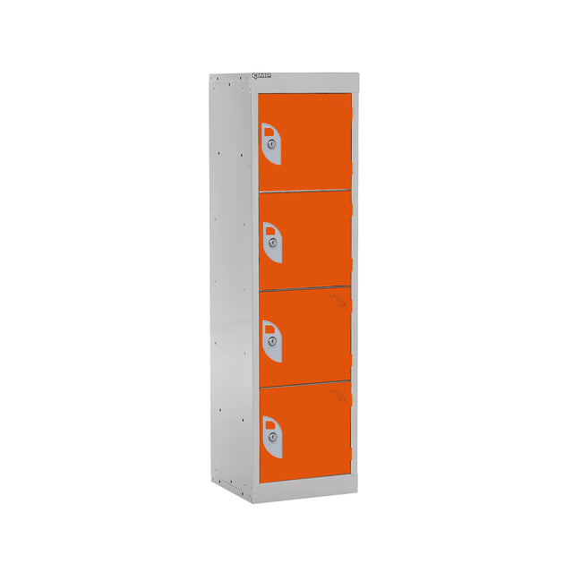 Spectrum School Locker 1235x380x380mm - 4 Compartments - Chilli Pepper Orange