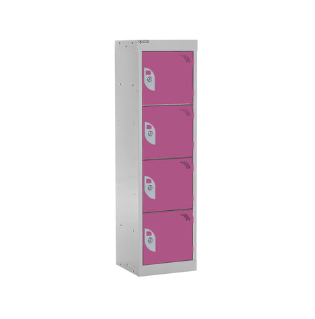 Spectrum School Locker 1235x300x300mm - 4 Compartments - Pitahaya Pink