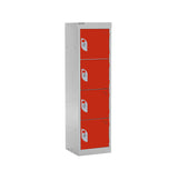 Spectrum School Locker 1235x380x380mm - 4 Compartments - Tamarillo Red