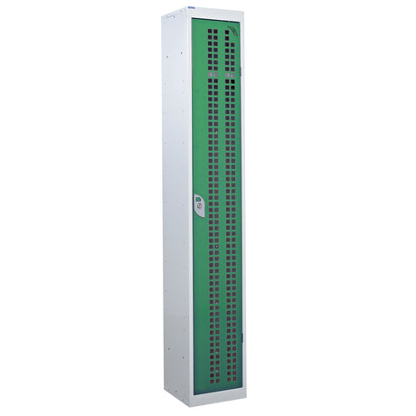 Perforated Door Locker 1800x380x380 - 1 Compartment - Green