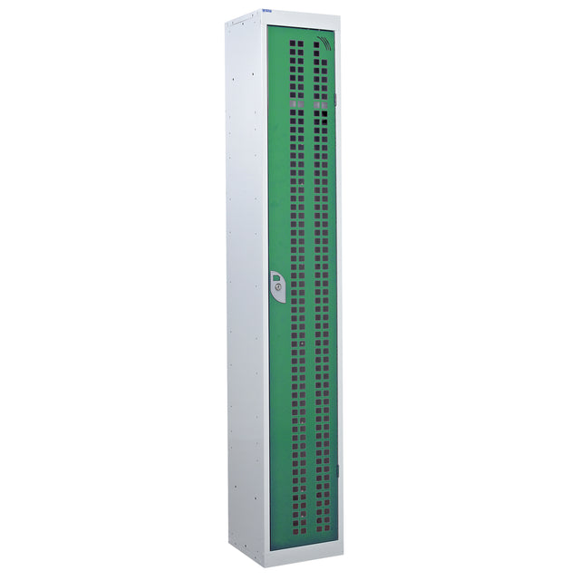 Perforated Door Locker 1800x380x380 - 1 Compartment - Green