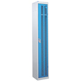 Perforated Door Locker 1800x380x380 - 1 Compartment - Light Blue