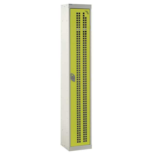 Perforated Door Locker 1800x300x450 - 1 Compartment - Yellow
