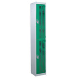 Perforated Door Locker 1800x380x380 - 2 Compartments - Green