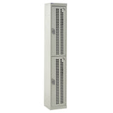 Perforated Door Locker 1800x300x450 - 2 Compartments - Light Grey