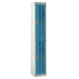 Perforated Door Locker 1800x300x300 - 2 Compartments - Light Blue