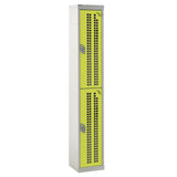 Perforated Door Locker 1800x450x450 - 2 Compartments - Yellow