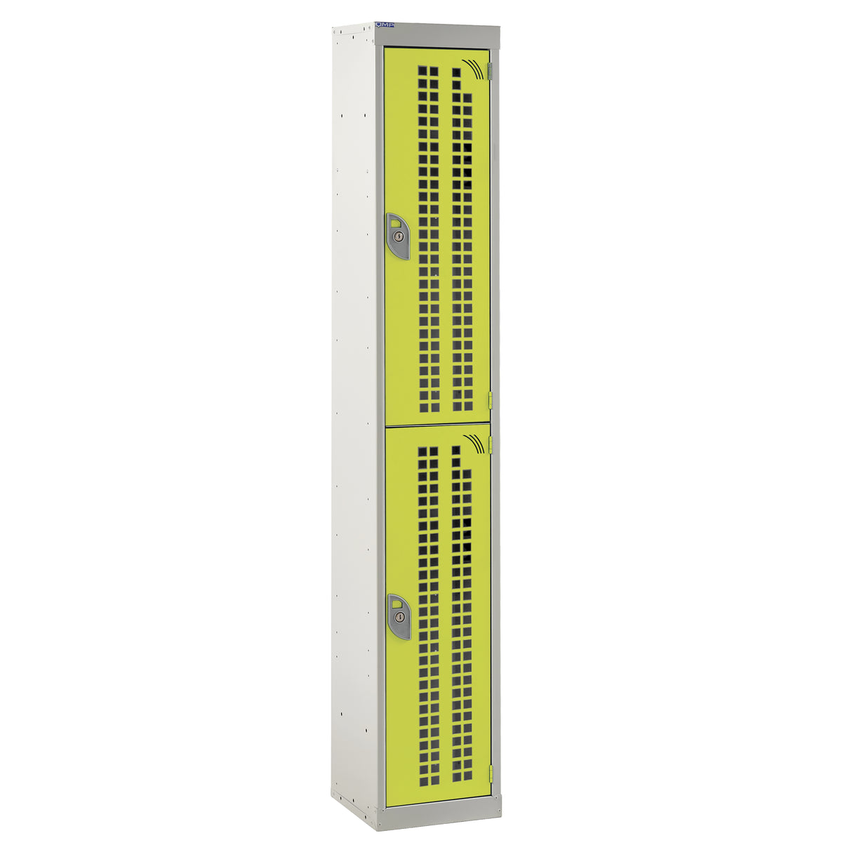 Perforated Door Locker 1800x380x380 - 2 Compartments - Yellow