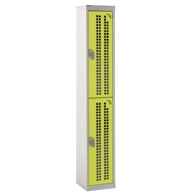 Perforated Door Locker 1800x380x380 - 2 Compartments - Yellow