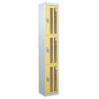 Perforated Door Locker 1800x450x450 - 3 Compartments - Yellow