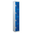 Perforated Door Locker 1800x450x450 - 4 Compartments - Blue
