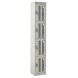 Perforated Door Locker 1800x300x450 - 4 Compartments - Light Grey