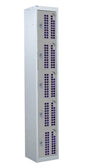 Perforated Door Locker 1800x450x450 - 5 Compartments - Light Grey
