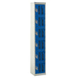 Perforated Door Locker 1800x300x300 - 6 Compartments - Blue