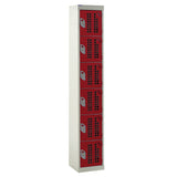 Perforated Door Locker 1800x450x450 - 6 Compartments - Red