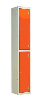 Laminate Door Lockers - 1800x300x450mm 2 Compartments - Clementine