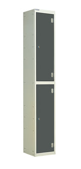 Laminate Door Lockers - 1800x300x300mm 2 Compartments - Graphite Grey