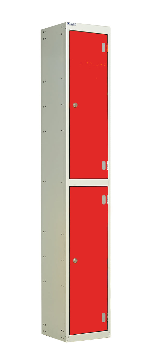 Laminate Door Lockers - 1800x300x300mm 2 Compartments - Spectrum Red