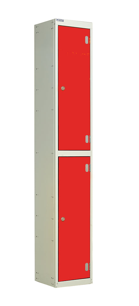 Laminate Door Lockers - 1800x300x450mm 2 Compartments - Spectrum Red