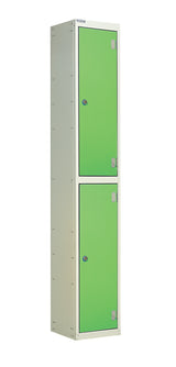 Laminate Door Lockers - 1800x300x450mm 2 Compartments - Vibrant Green