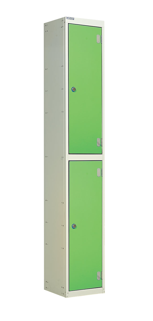 Laminate Door Lockers - 1800x300x450mm 2 Compartments - Vibrant Green