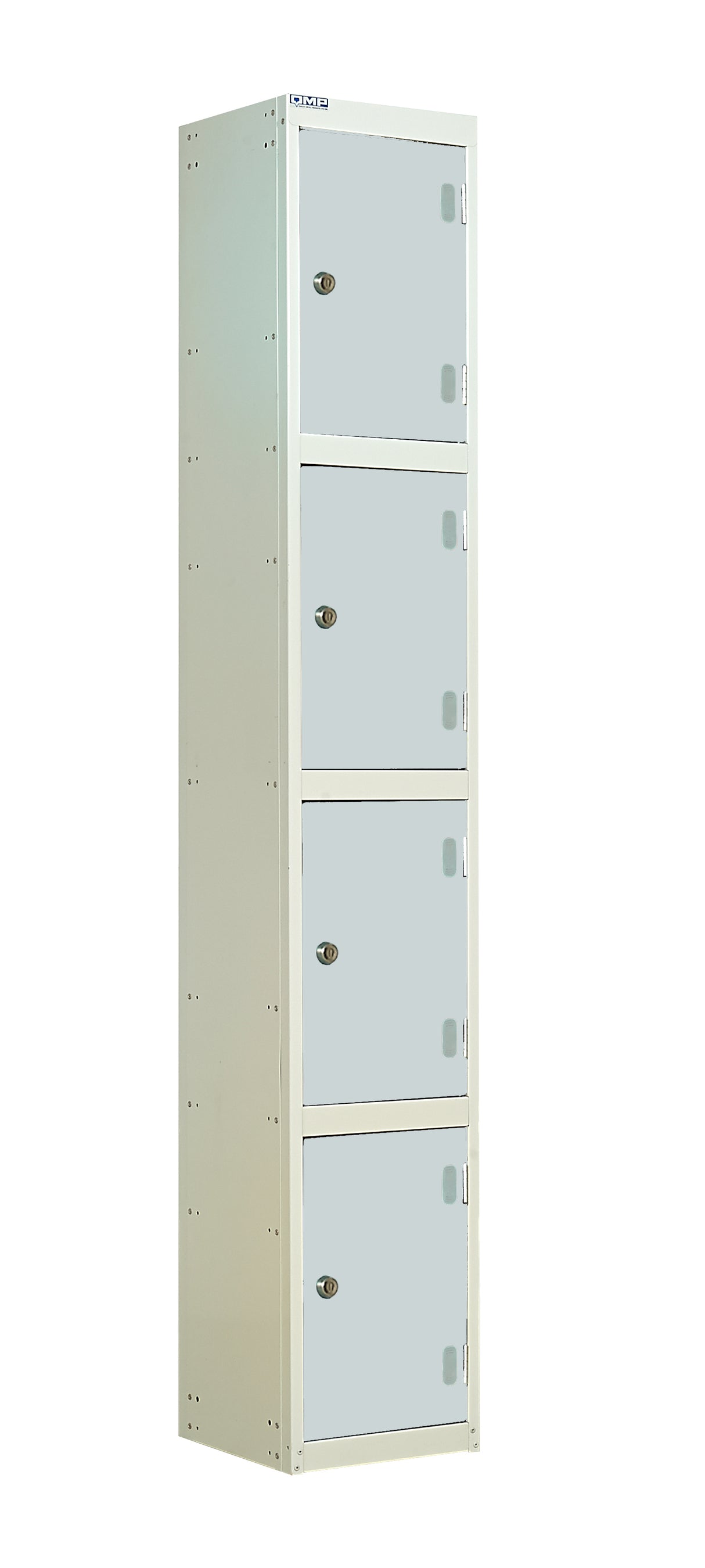 Laminate Door Lockers - 1800x300x450mm 4 Compartments - Light Grey