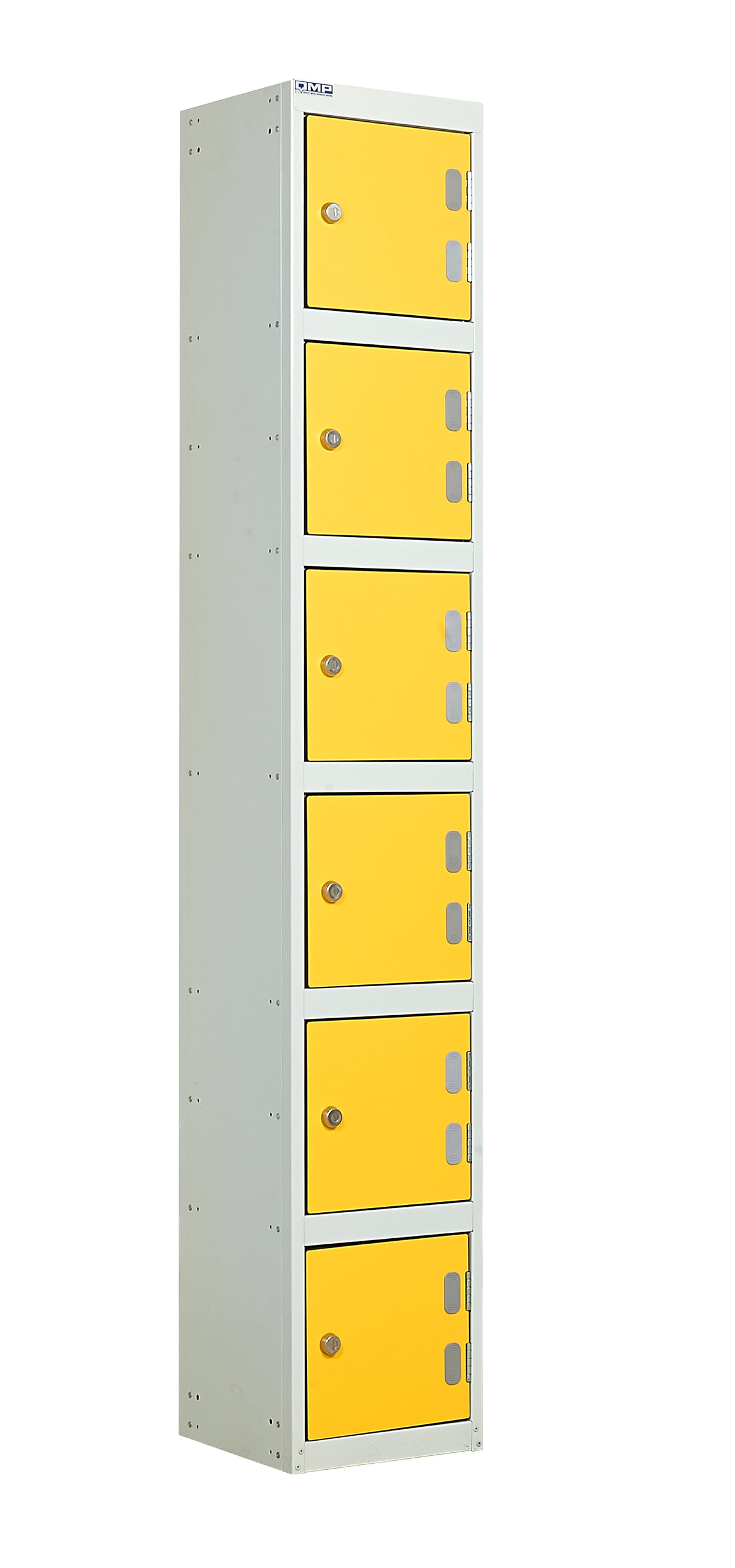 Laminate Door Lockers - 1800x300x450mm 6 Compartments - Spectrum Yellow