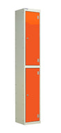 Laminate Splash Lockers - 1800x300x300mm 2 Compartments - Clementine