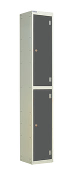 Laminate Splash Lockers - 1800x300x450mm 2 Compartments - Graphite Grey