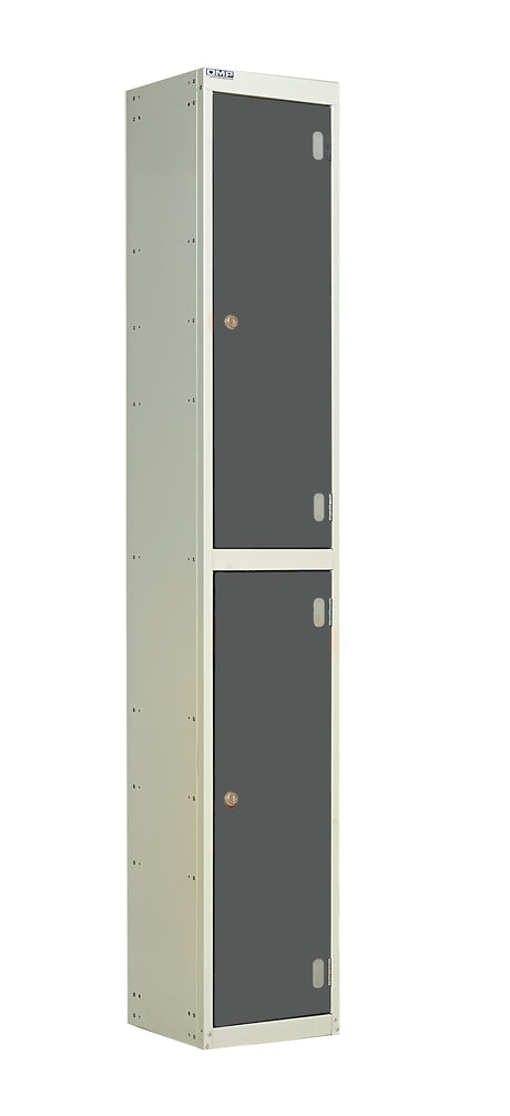 Laminate Splash Lockers - 1800x300x450mm 2 Compartments - Graphite Grey