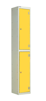 Laminate Splash Lockers - 1800x300x300mm 2 Compartments - Spectrum Yellow
