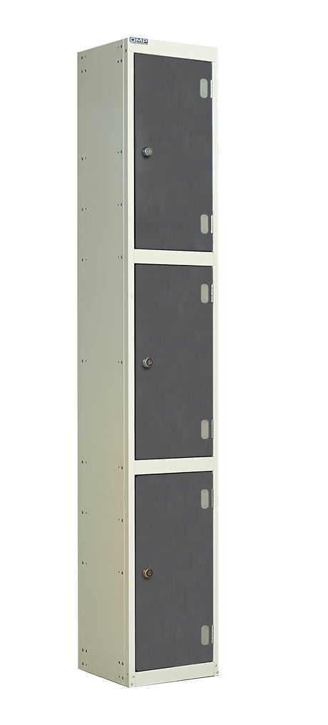 Laminate Splash Lockers - 1800x300x450mm 3 Compartments - Graphite Grey