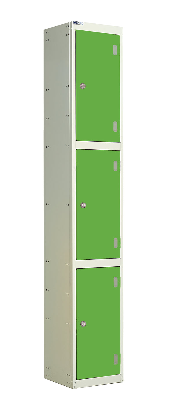 Laminate Splash Lockers - 1800x300x450mm 3 Compartments - Vibrant Green