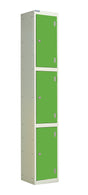 Laminate Splash Lockers - 1800x300x450mm 3 Compartments - Vibrant Green