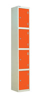 Laminate Splash Lockers - 1800x300x450mm 4 Compartments - Clementine