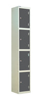 Laminate Splash Lockers - 1800x300x300mm 4 Compartments - Graphite Grey