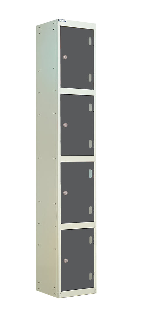 Laminate Splash Lockers - 1800x300x450mm 4 Compartments - Graphite Grey