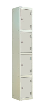 Laminate Splash Lockers - 1800x300x450mm 4 Compartments - Light Grey