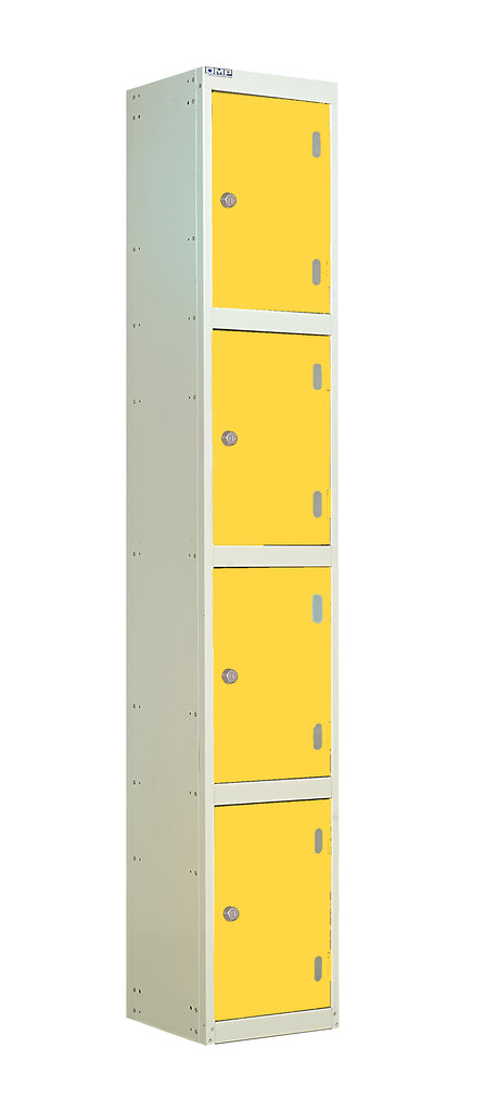 Laminate Splash Lockers - 1800x300x450mm 4 Compartments - Spectrum Yellow