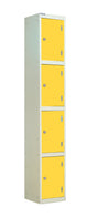 Laminate Splash Lockers - 1800x300x450mm 4 Compartments - Spectrum Yellow
