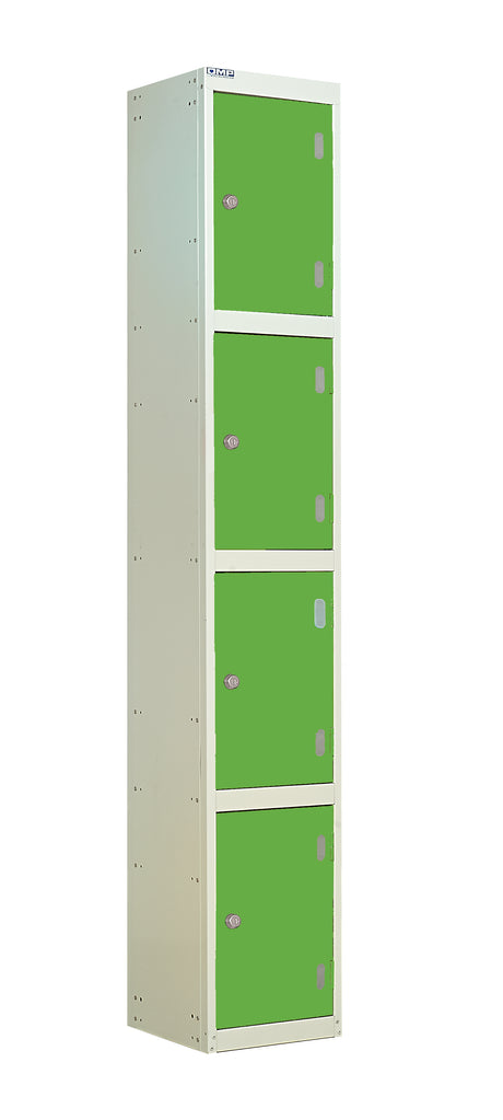 Laminate Splash Lockers - 1800x300x300mm 4 Compartments - Vibrant Green