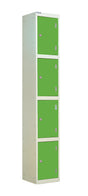 Laminate Splash Lockers - 1800x300x450mm 4 Compartments - Vibrant Green