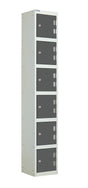 Laminate Splash Lockers - 1800x300x450mm 6 Compartments - Graphite Grey